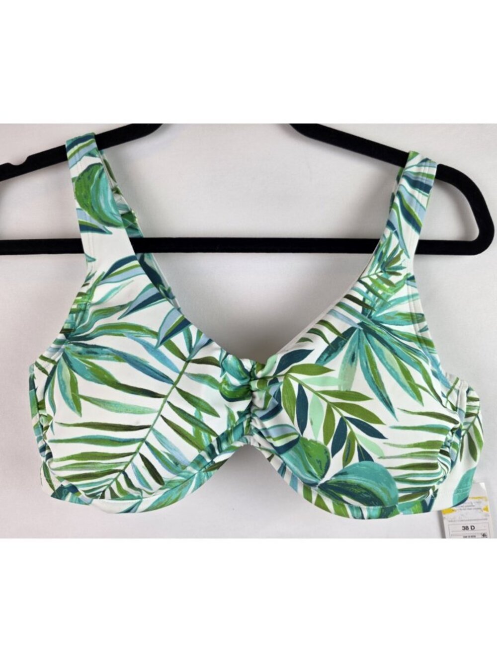 Shade & Shore Women's Bikini Top Size 38D Green Padded Underwire Swim Swimsuit